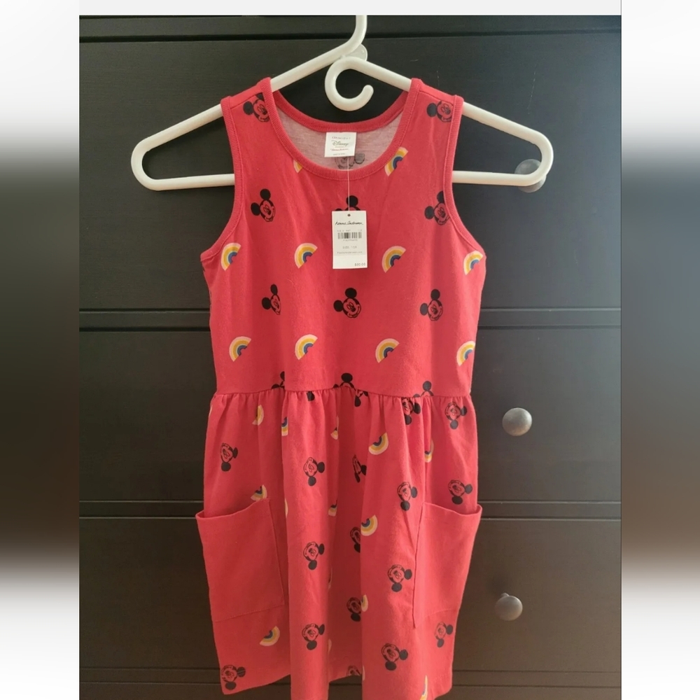 Hanna Andersson mickey mouse red rainbow sundress